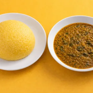 Eba and Ogbono soup