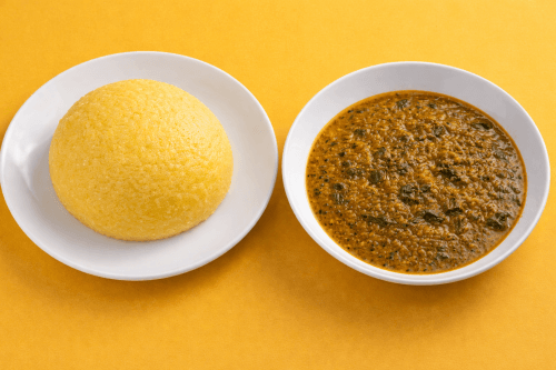 Eba and Ogbono soup