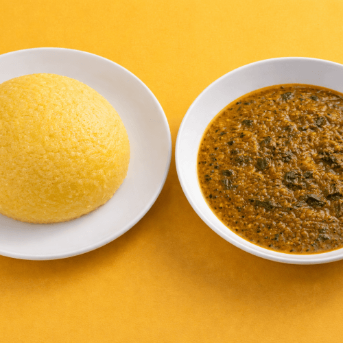 Eba and Ogbono soup