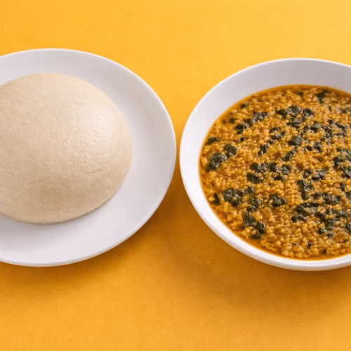 Semo and Egusi soup